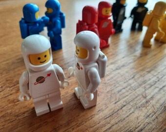 1980s Vintage Lego Spacemen Pairs in Red Blue Black White Yellow Multi coloured Set of 4 Authentic Retro Space Minifigures Etsy UK