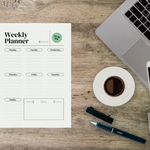 Weekly Planner Printable, Instant download, Minimal weekly planner, To-do list, Printable Planner