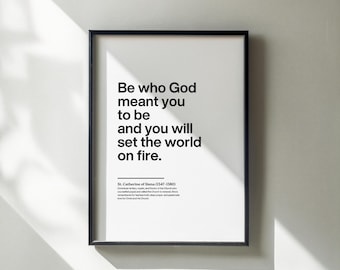 St Catherine of Siena Printable Quote, Catholic Inspirational Wall Art, Digital Download