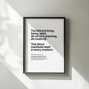 St. Hildegard of Bingen Printable Quote | &quot;The Word is living...&quot; | Catholic Wall Art | Inspirational Saint Quote Decor | Digital Download