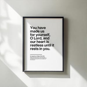 St Augustine of Hippo Printable Quote, Inspirational Catholic Wall Art, Digital Download