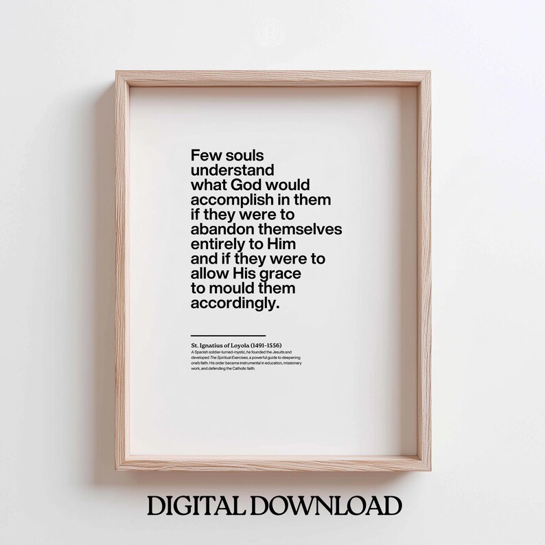 St Ignatius of Loyola Printable Quote, Inspirational Catholic Wall Art ...