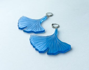 Gingko Biloba leaf earring | Statement earrings in acrylic |  Handmade gifts for women | Colorful laser-cut | Light-weight dangle