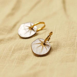 Sunburst Acrylic Hoop Earrings: Lightweight Marbled Plexi Dangles