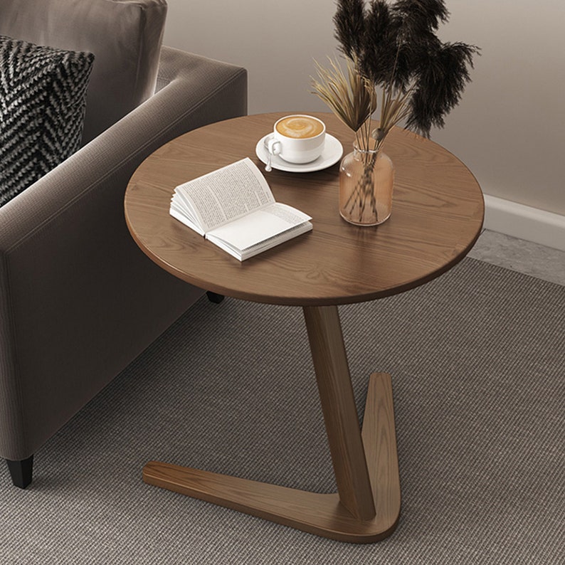 Coffee table,live edge coffee table Minimalist coffee table,Small coffee table,Round coffee table,Suitable for living room, balcony image 2