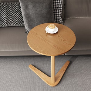 Coffee table,live edge coffee table Minimalist coffee table,Small coffee table,Round coffee table,Suitable for living room, balcony image 5