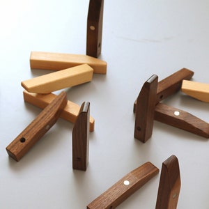 Solid wood hooks,Coat rack,piano keys shaped hooks,creative hooks into the living room wall hanging wall without drilling installation image 8