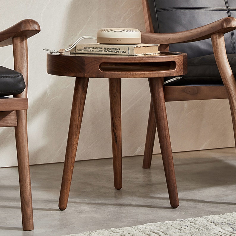 Handmade coffee table,minimalist coffee table,small coffee table,handmade of high quality walnut wood, natural and environmentally friendly image 4