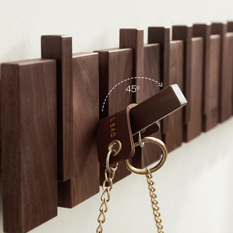 Coat rack wall mount,Coat hooks,Wall hooks,High-quality handmade furniture Natural wood coat rack,Entryway organization,Housewarming gifts image 9