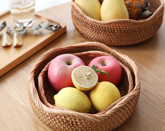 Wicker basket,autumn rattan basket,hand-woven basket,fruit basket,food basket,home storage basket,hand-woven from rattan,housewarming gift