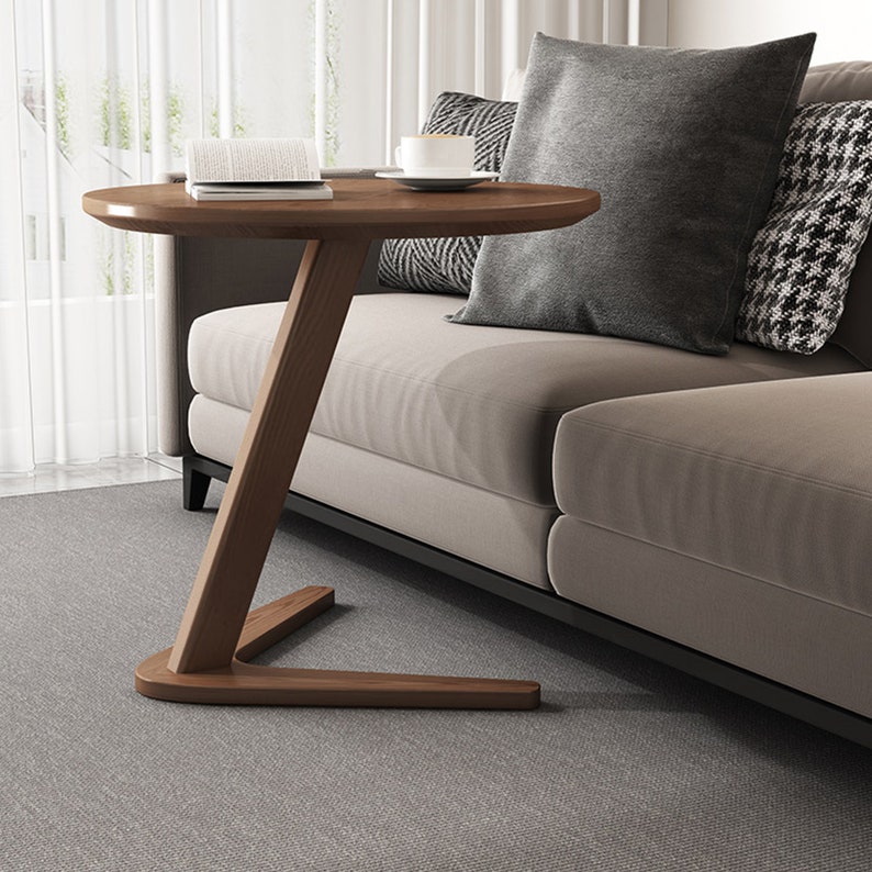 Coffee table,live edge coffee table Minimalist coffee table,Small coffee table,Round coffee table,Suitable for living room, balcony image 3