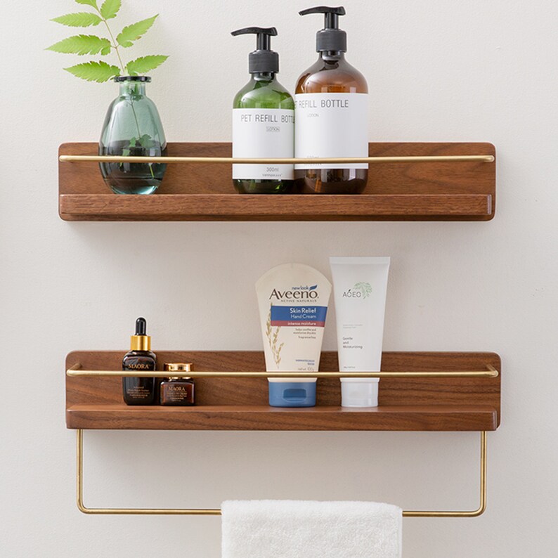 Solid Wood Shelves Solid Wood Wall Hangings Bathroom Etsy