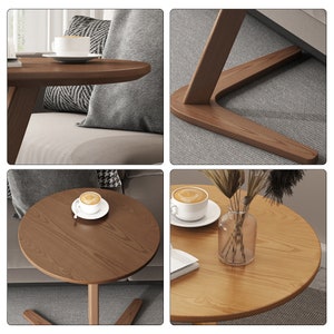 Coffee table,live edge coffee table Minimalist coffee table,Small coffee table,Round coffee table,Suitable for living room, balcony image 7