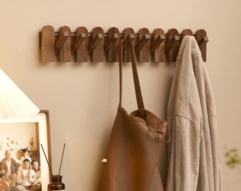 Coat rack,Versatile wooden coat hook rack for wall,Housewarming present for new homeowners