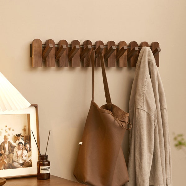 Coat rack,Versatile wooden coat hook rack for wall,Housewarming present for new homeowners