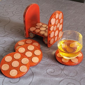 Hartsunderlägg, Underlägg, Handgjort, Gåva, Epoxiharts, Tillverkad, Trä, Rullsåg, Pengarunderlägg