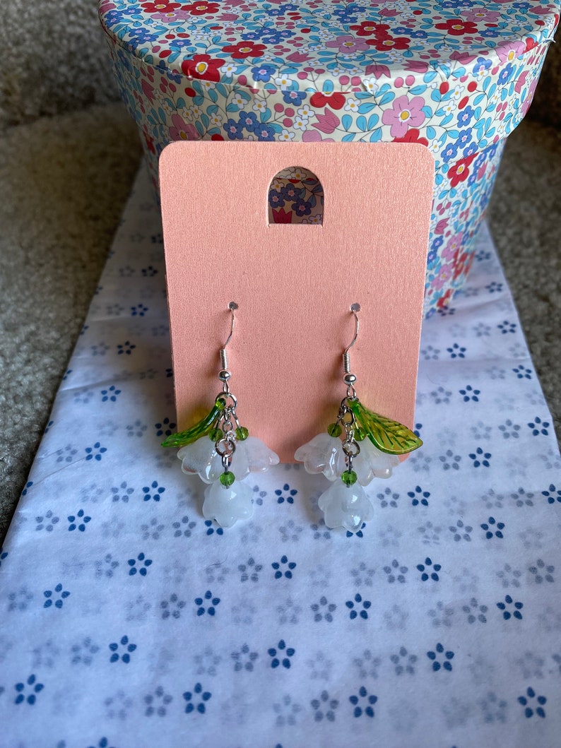 Lily of the Valley Handmade Earrings zdjęcie 3