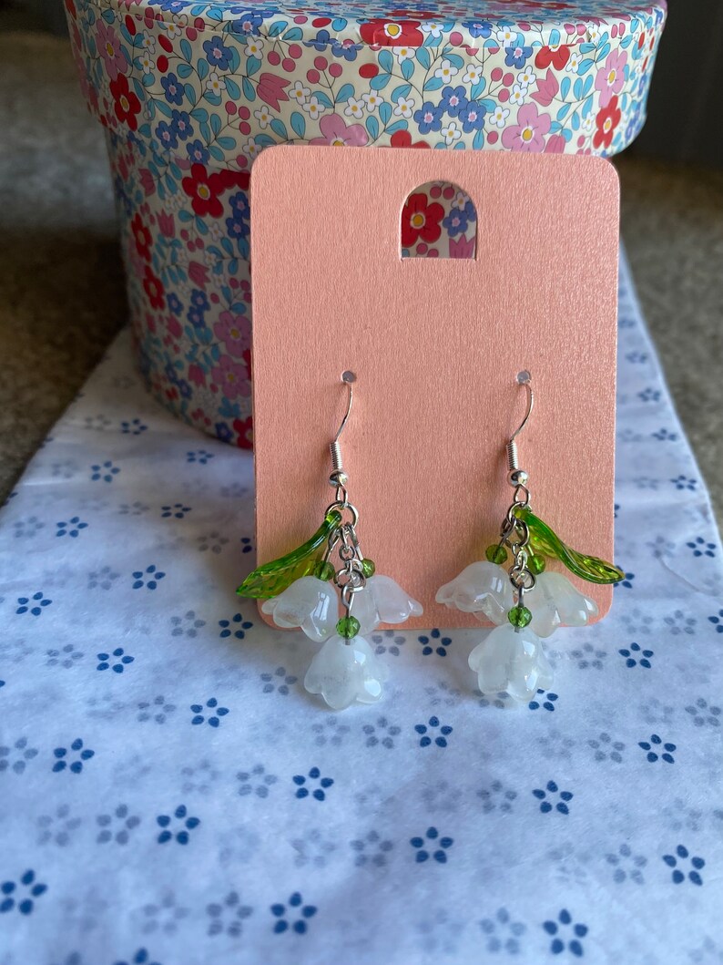 Lily of the Valley Handmade Earrings zdjęcie 2