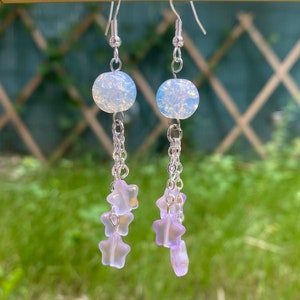 Purple star earrings