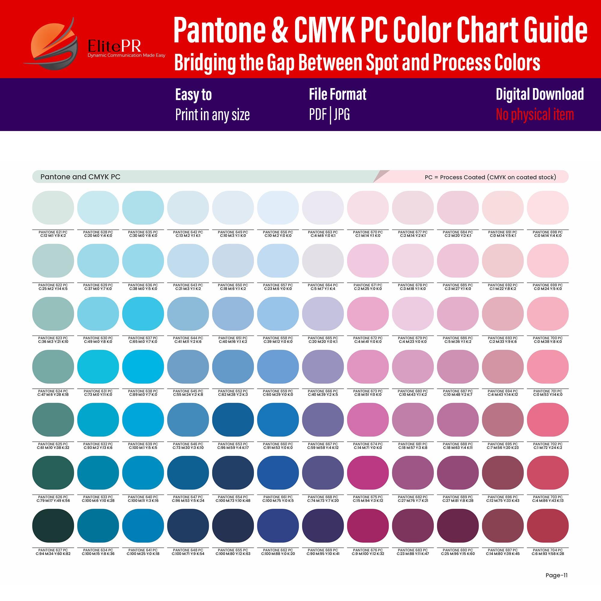 Pantone and CMYK PC Color Chart Guide | Essential Reference for ...