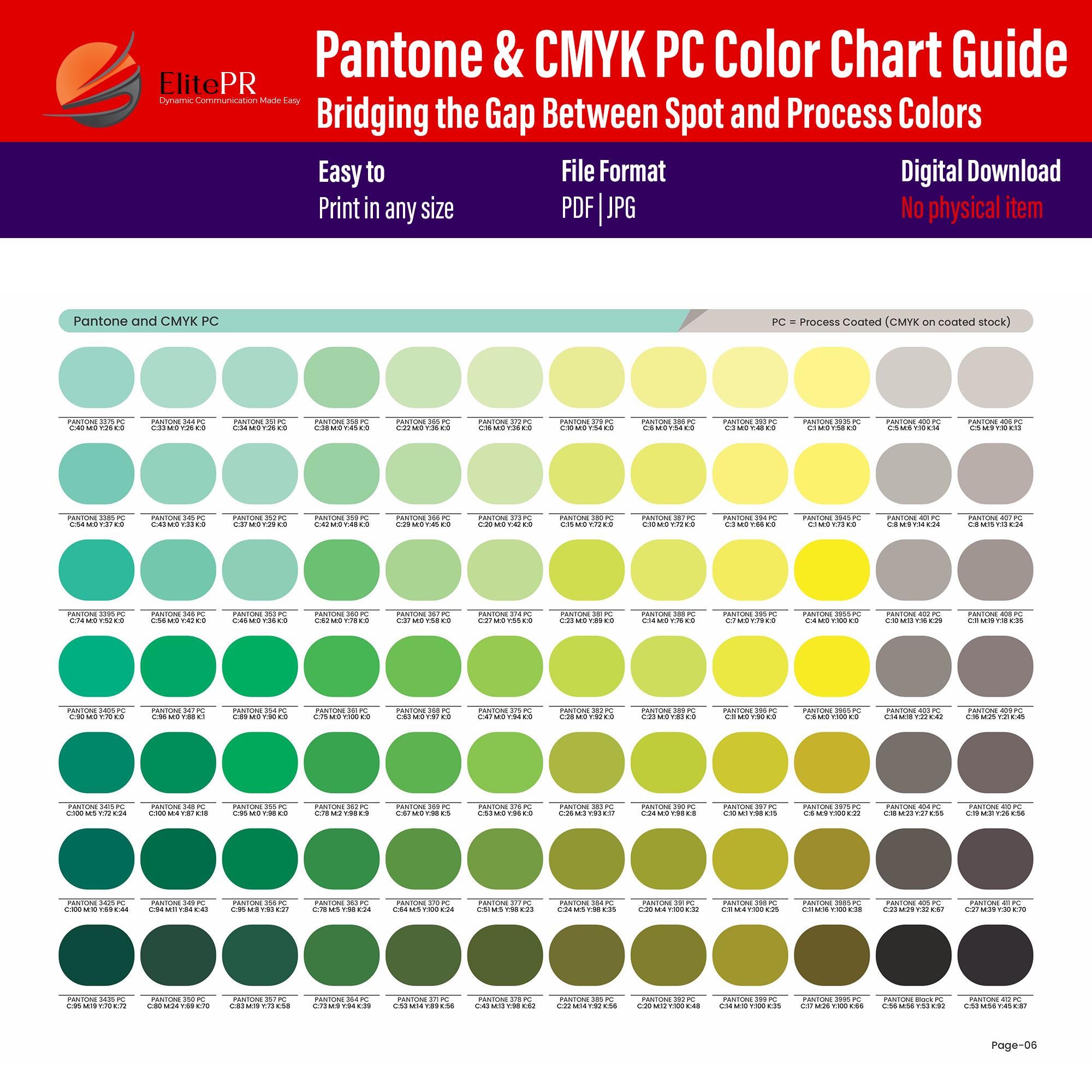 Pantone and CMYK PC Color Chart Guide | Essential Reference for ...
