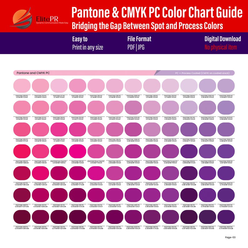 Pantone and CMYK PC Color Chart Guide Essential Reference for