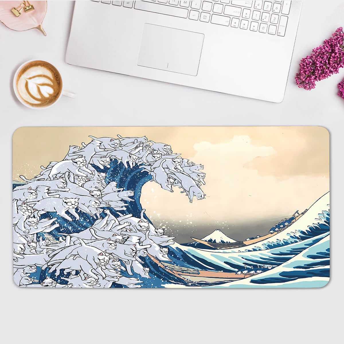 Tapis de souris grande vague, Hokusai Art, la grande vague au large de  Kanagawa, cadeau artistique, cadeau d'anniversaire, bureau à domicile,  travail à domicile -  France