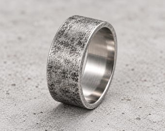 Wide Stainless Steel Ring, 10mm Mens Band, Minimalist Chunky Ring, Gold Black Silver