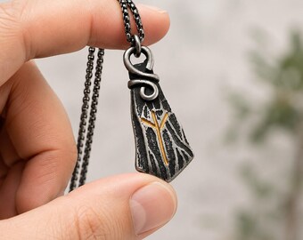 Viking Rune Necklace, Stainless Steel Rune Pendant, Norse Inspired Necklace, Unisex Viking Jewelry