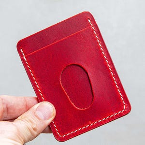 Handgemaakte leren kaarthouder – premium kwaliteit, slank en duurzaam, gepersonaliseerd cadeau voor mannen, echtgenoot of zakelijke professional