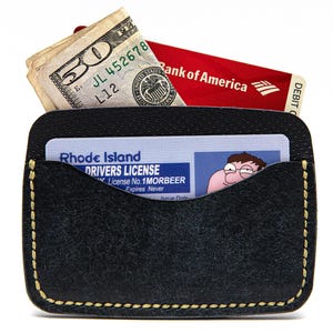 Porte-cartes minimaliste - Fait main et personnalisé, élégant portefeuille en cuir pour homme/femme, cadeau pour petit ami, article intemporel, garantie à vie