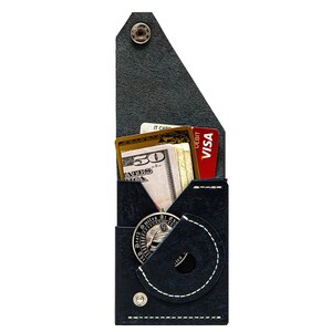 Cartera para hombre con bolsillo para monedas EDC: diseño minimalista hecho a mano con monedero Decision, regalo perfecto para él