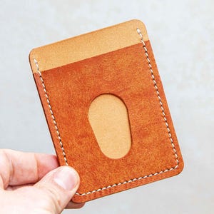 Luxe handgemaakte leren kaarthouder – met de hand gestikt, duurzaam en slank, op maat gemaakt cadeau voor mannen, jubileum, bruidsjonkers of verjaardag