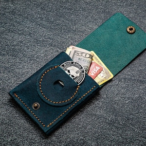 Cartera de cuero de primera calidad con bolsillo para monedas Decision: hecha a mano, estilo minimalista, regalo ideal para él, su pareja o su mejor amigo