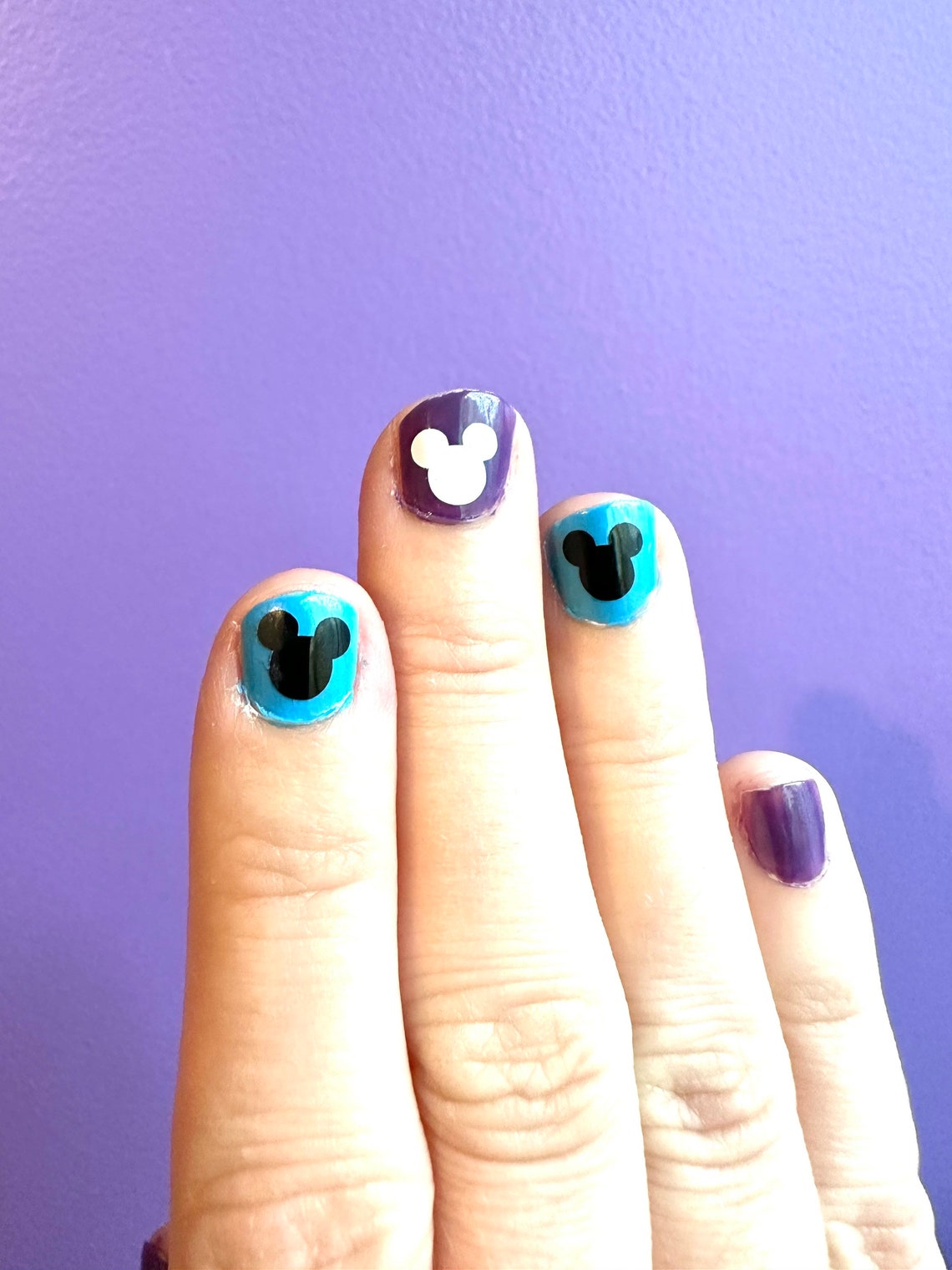 Mickey Nail Decal Stickers Set of 25 Choice of Color Etsy