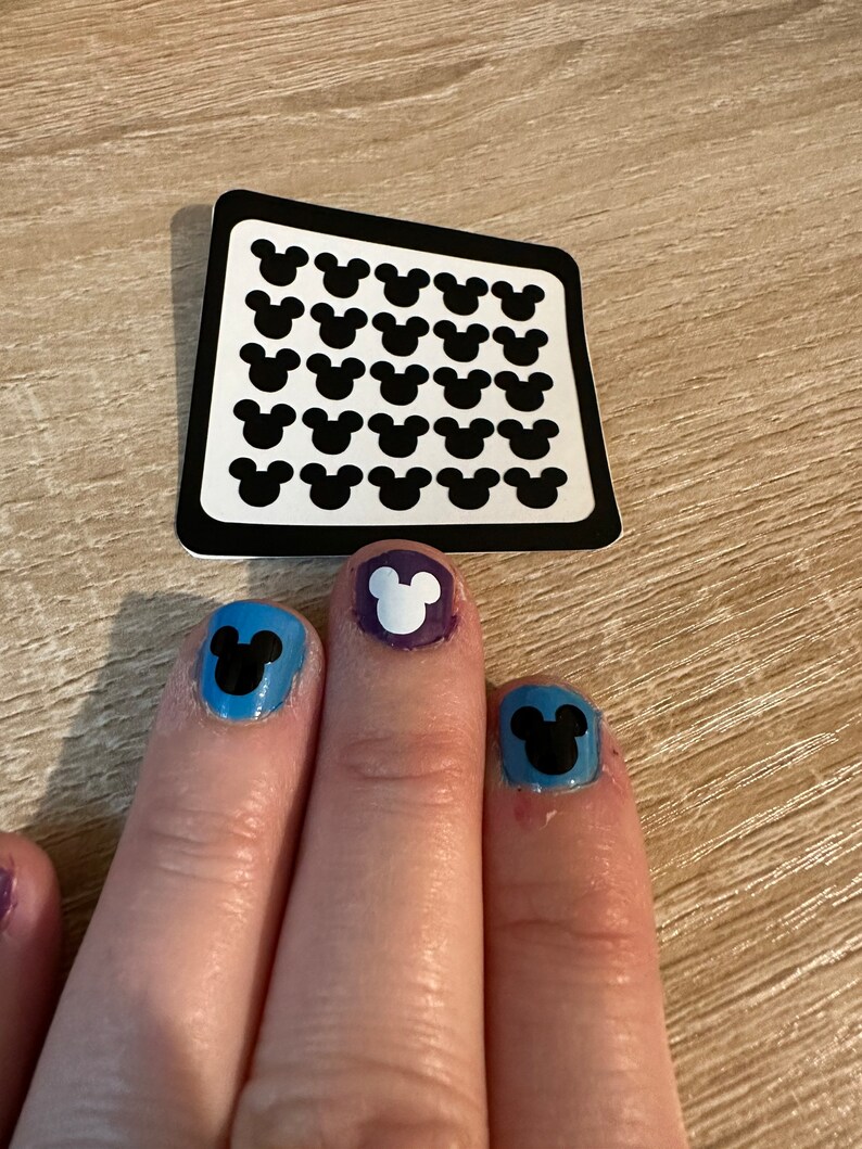 Mickey Nail Decal Stickers Set of 25 Choice of Color Etsy