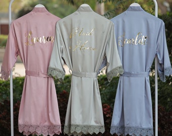 Personalized Robes, Customized Gifts, Bridesmaid Gifts, Mother Of The Bride Gifts, Lace Robes, Wedding Lace Robe, Bachelorette Party Robes