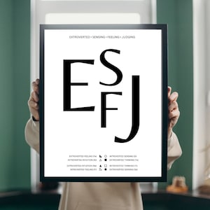 ESFJ Type Poster, Socionics Functions poster, MBTI, Personality Type Gift, Minimalist Poster, Extroverted Type, Sociotypes