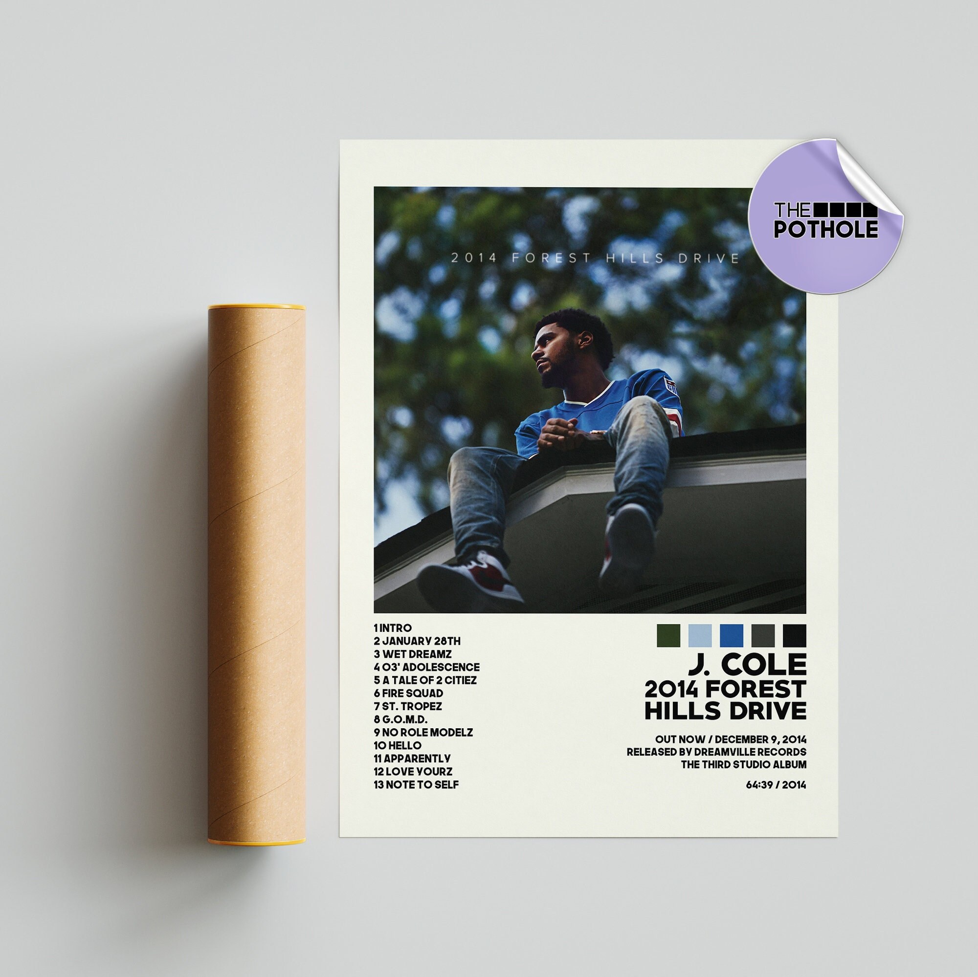 Discover J. Cole / 2014 Forest Hills Drive / Album Cover Poster