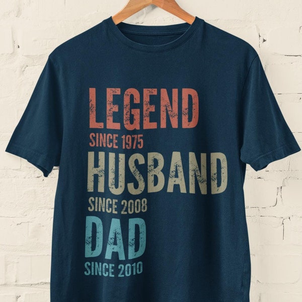 Personalised Legend Since T-Shirt: Custom Dad, Husband, Grandad Gift