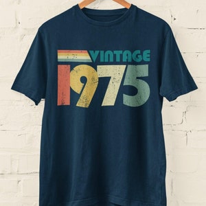 50th Birthday T Shirt 2025 Vintage 1975 Retro Style Design 50th Gift Ideas