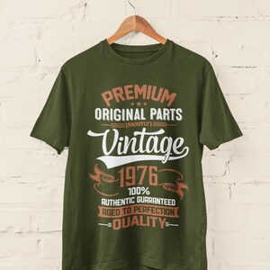 Personalized 50th Birthday T-Shirt: Vintage 1976 Aged To Perfection image 10