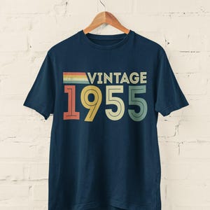 Vintage 1955 retro 70e verjaardag T-shirt 2025 zeventigste cadeau-ideeën BY100