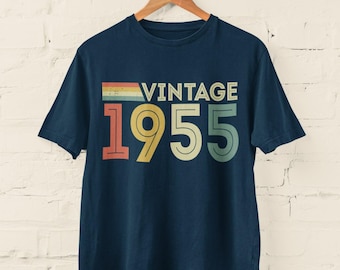 vintage 1955 T-shirt rétro 70e anniversaire 2025 Idées cadeaux 70e anniversaire BY100