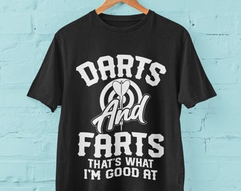 Funny Darts T-Shirt: 'Darts And Farts' Joke Gift