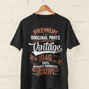 T-shirt 80e verjaardag: vintage 1946 tot in de perfectie