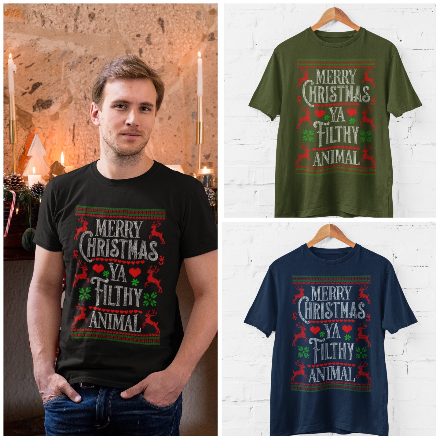 Discover Merry Christmas Ya Filthy Animal Funny Christmas T Shirts