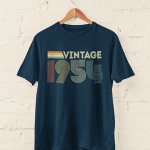 Vintage 1954 Retro 70e verjaardag T-shirt 2024 zeventigste cadeau-ideeën BY100 afbeelding 6