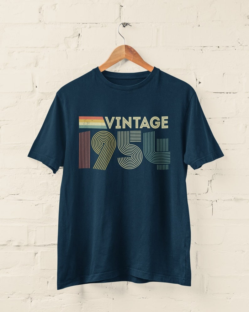 Vintage 1954 Retro 70e verjaardag T-shirt 2024 zeventigste cadeau-ideeën BY100 afbeelding 6