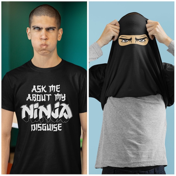 T-shirt à rabat Demandez-moi à propos de mon déguisement de ninja